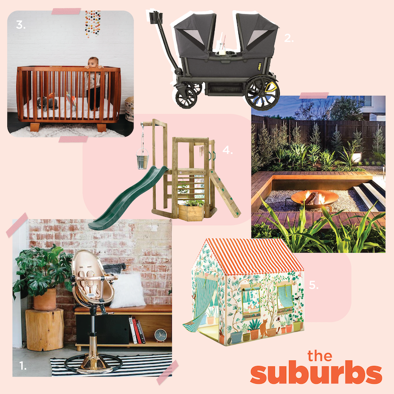 suburbs baby gear mood board