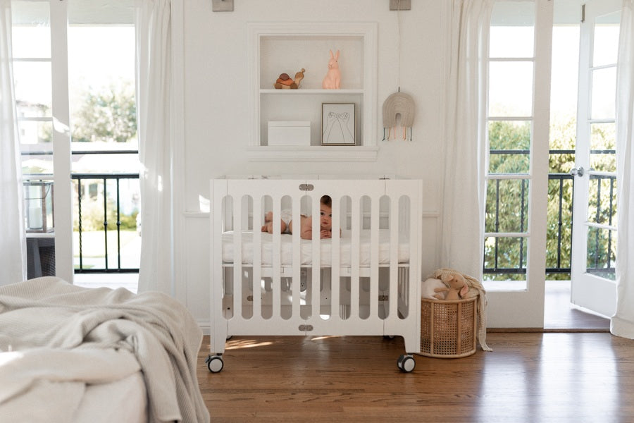 alma mini plus crib coconut white