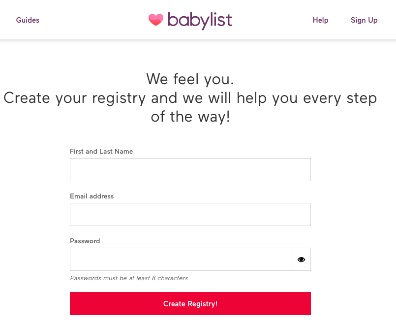 create your babylist registry