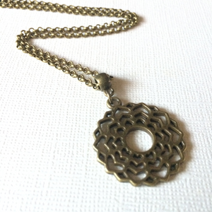 Crown Chakra Necklace on BronzeRolo Chain,  Yoga Jewelry