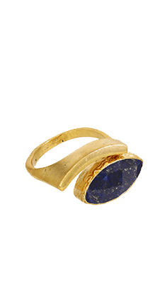 Lapis Evil Eye Adjustable Ring