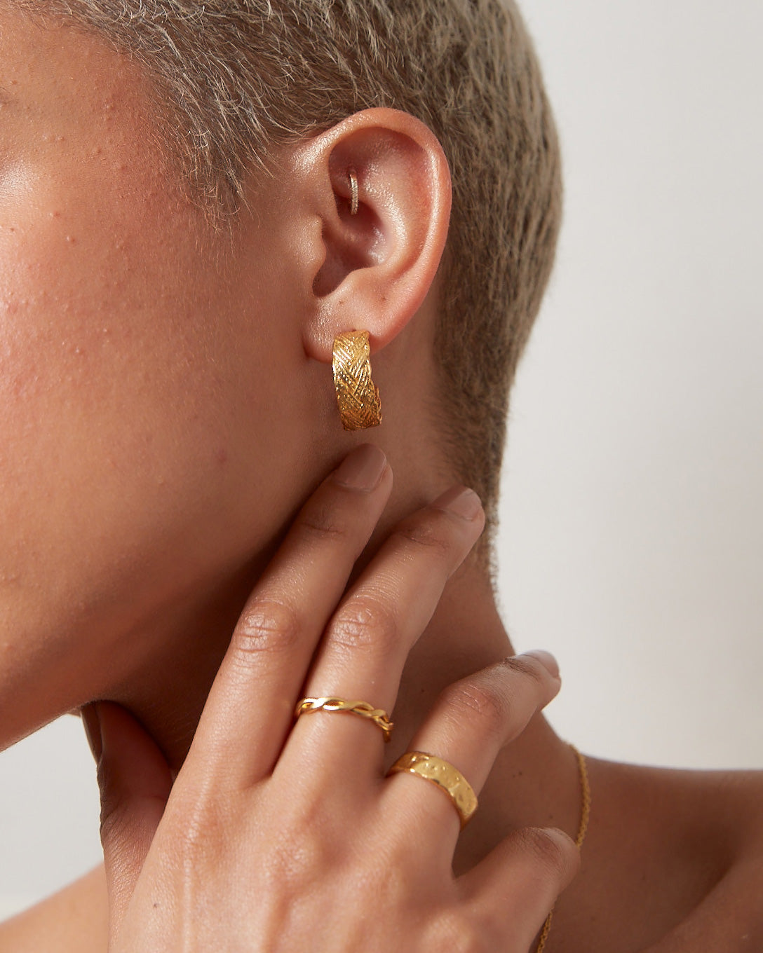 Azar Gold Triangle Drop Earrings | Sustainable Jewellery by