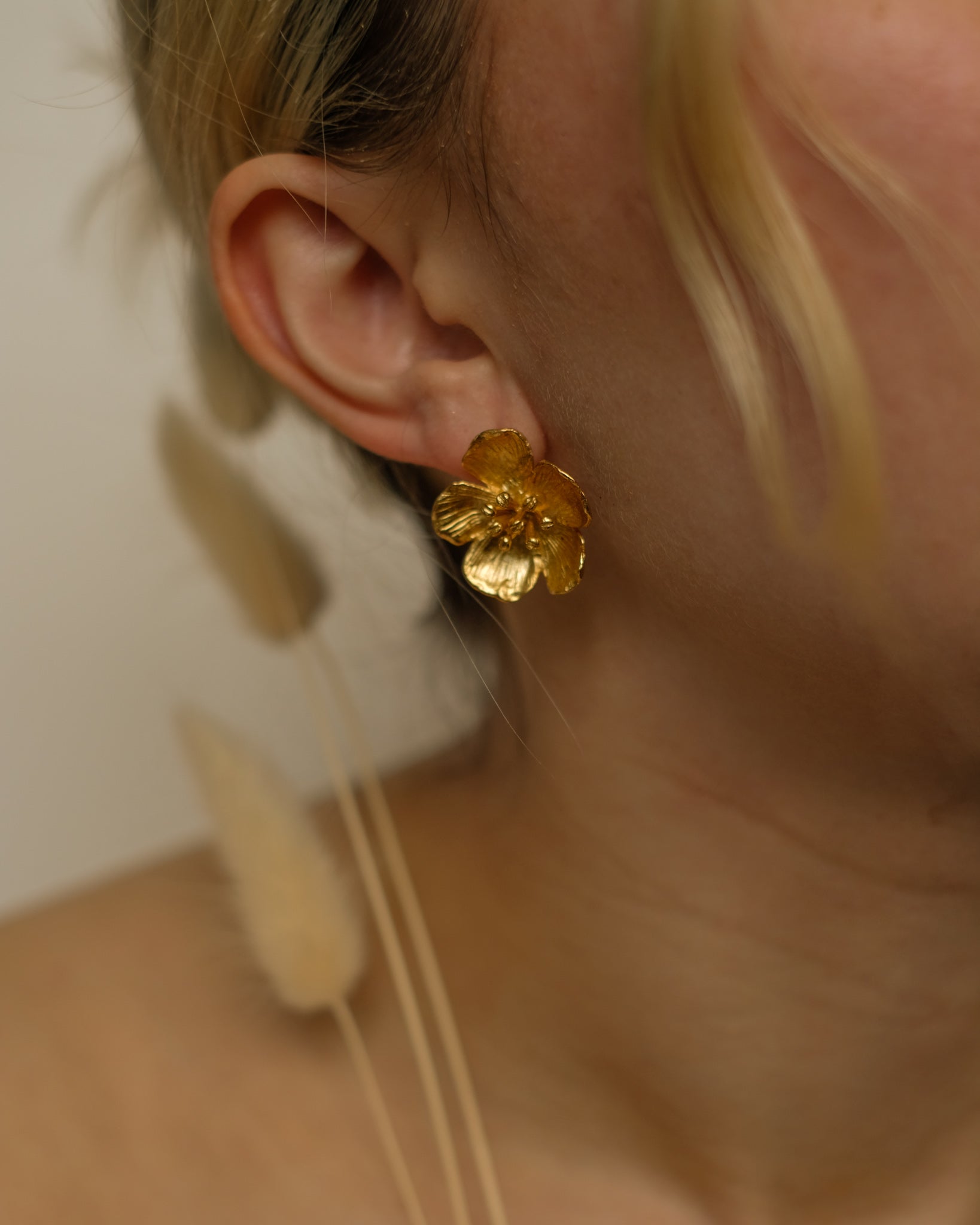 Buttercup Gold Flower Stud Earrings | Ottoman Hands