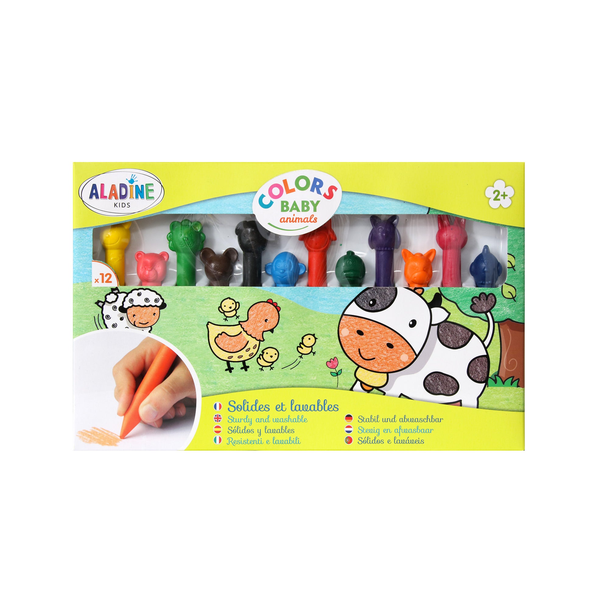 Hovuk® Lot de 12 crayons de cire pour enfants - Sans danger et non toxiques  - Pour apprendre et dessiner - Jouet de Pâques décoratif pour bébé