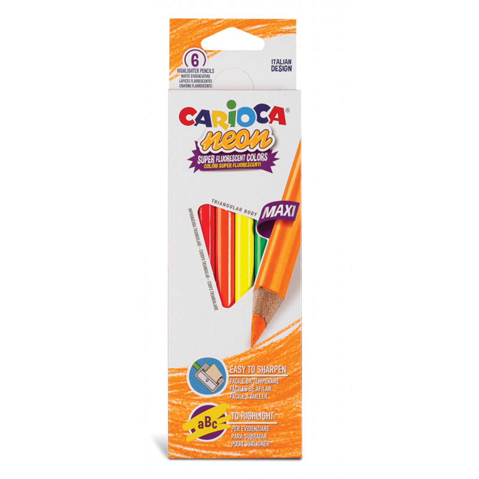 Crayon carioca Baby 3-en-1, boîte de 6 pièces de couleurs assorties