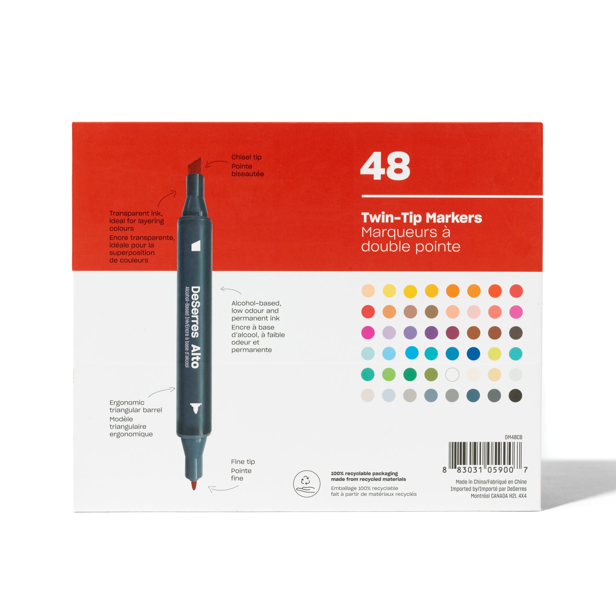 Ens. 24 marqueurs aquarelle Maestro - couleurs de base