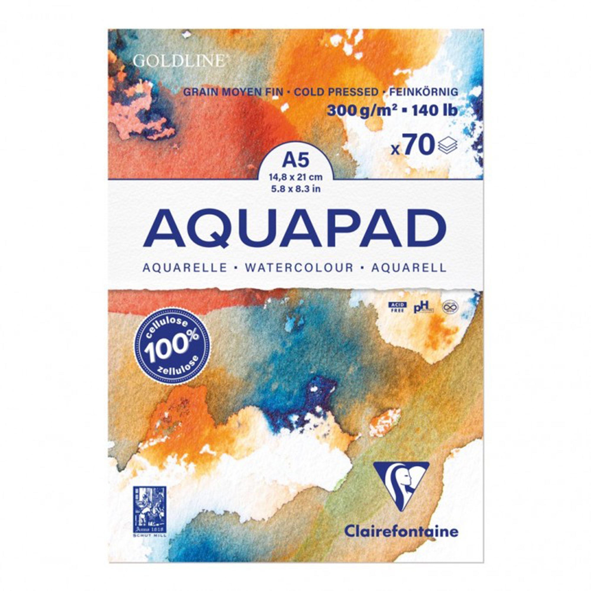 Papier aquarelle, blanc, A2, 420x594 mm, 200 g, 100 flles/ 1 pk