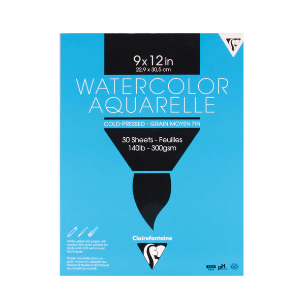 Carnet aquarelle 100% coton horizontal 60 pages 14,8x10 cm 250g grain fin