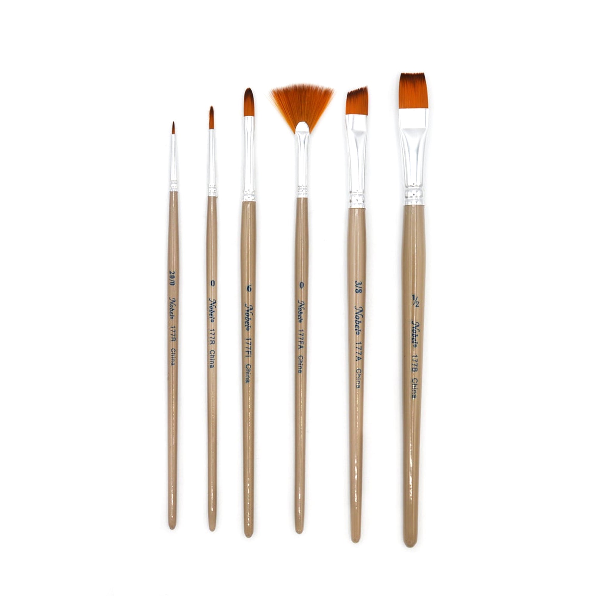 Lot de 6 pinceaux plats et brosses pouces tout type de peinture, émail, eau  et acrylique KAPRIOL