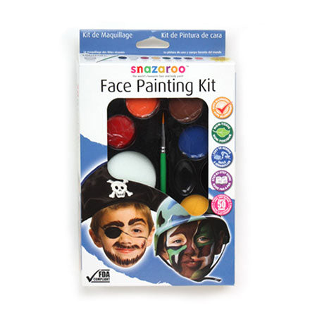 moomoo baby Face Painting Kit for Kids Halloween Face Paint Kits 18 colors,  28 Stencils, Split cake, 2 Hair chalks 6 Brushes 2 glitter 4 Spo