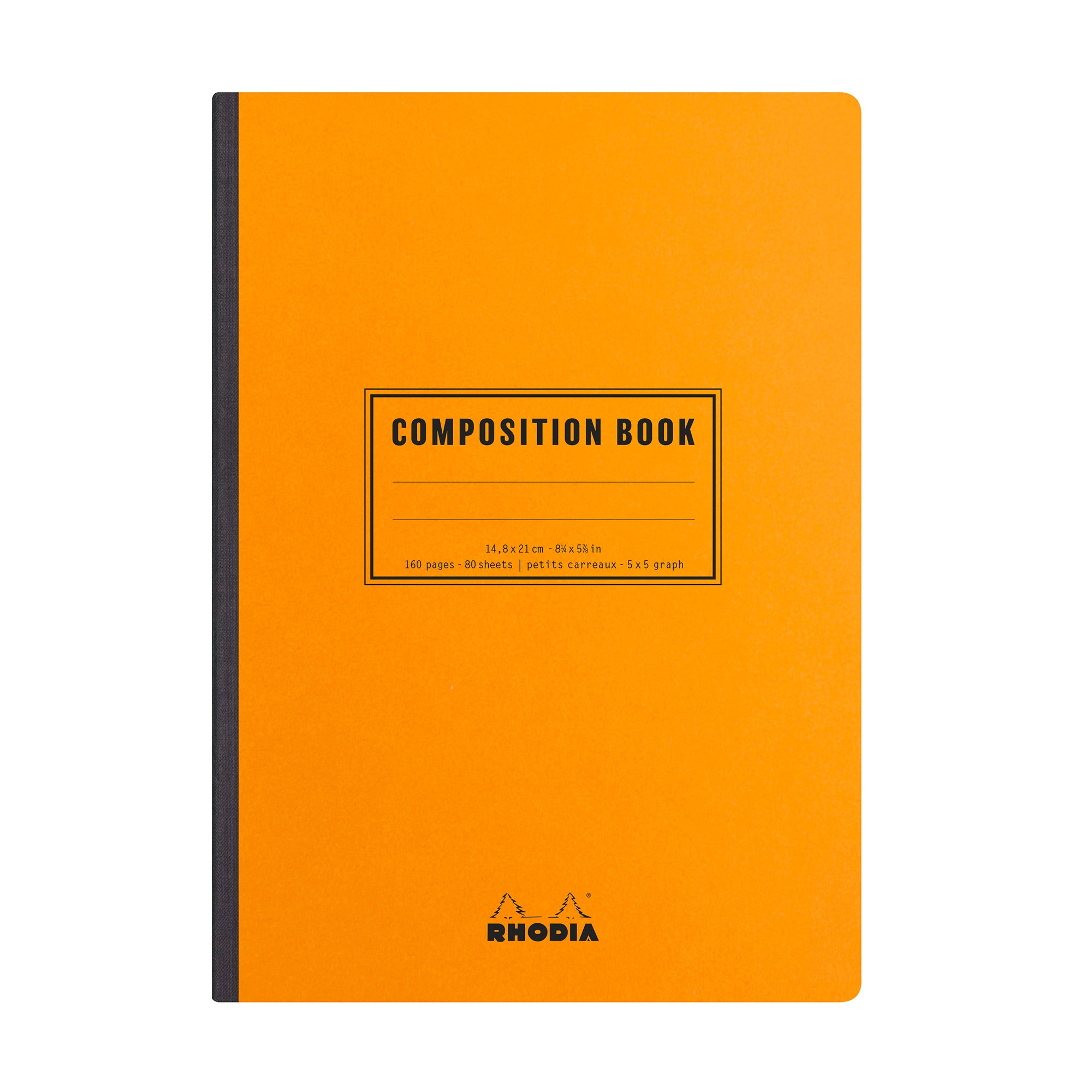 RHODIA Bloc de direction couverture Orange 80 feuilles (160 pages) format A6  réglure 5x5
