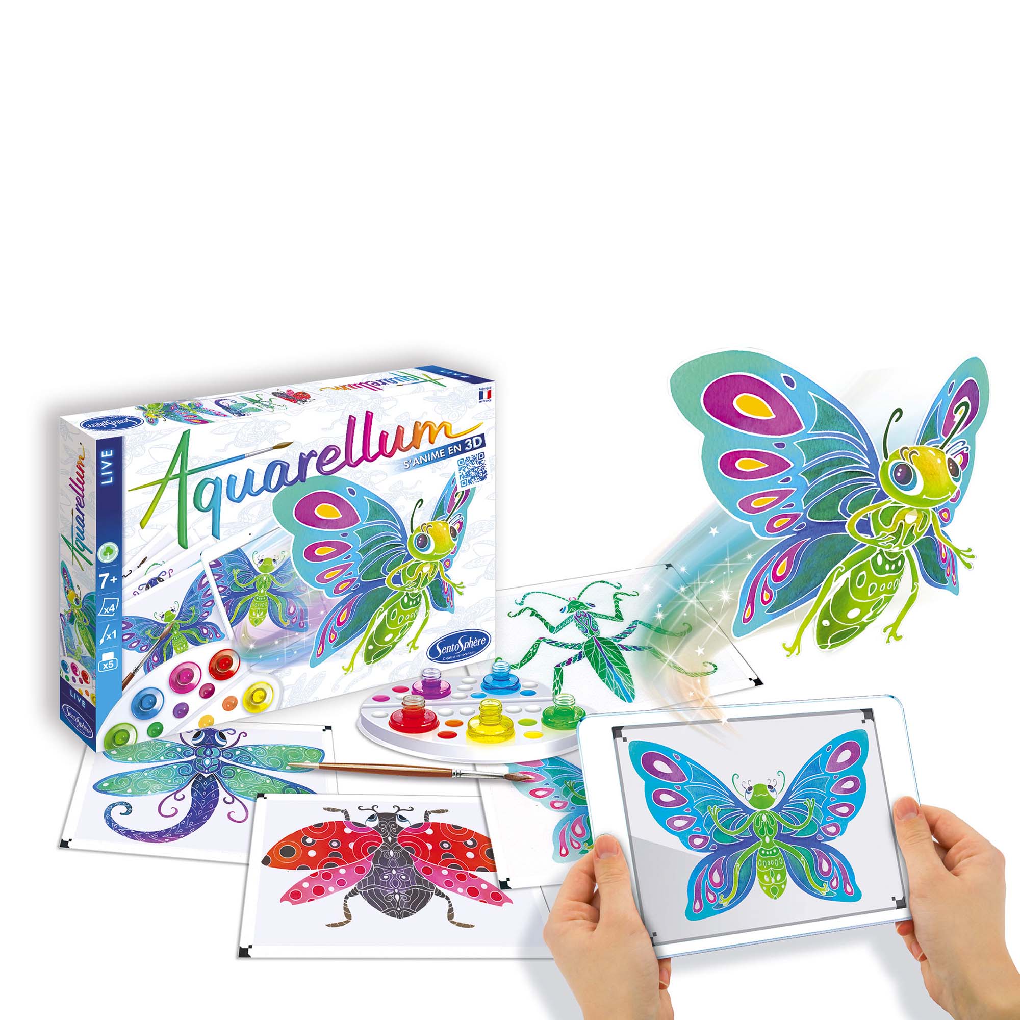 Aquarellum Junior Butterflies & Flowers Watercolor Paint Set (7+)