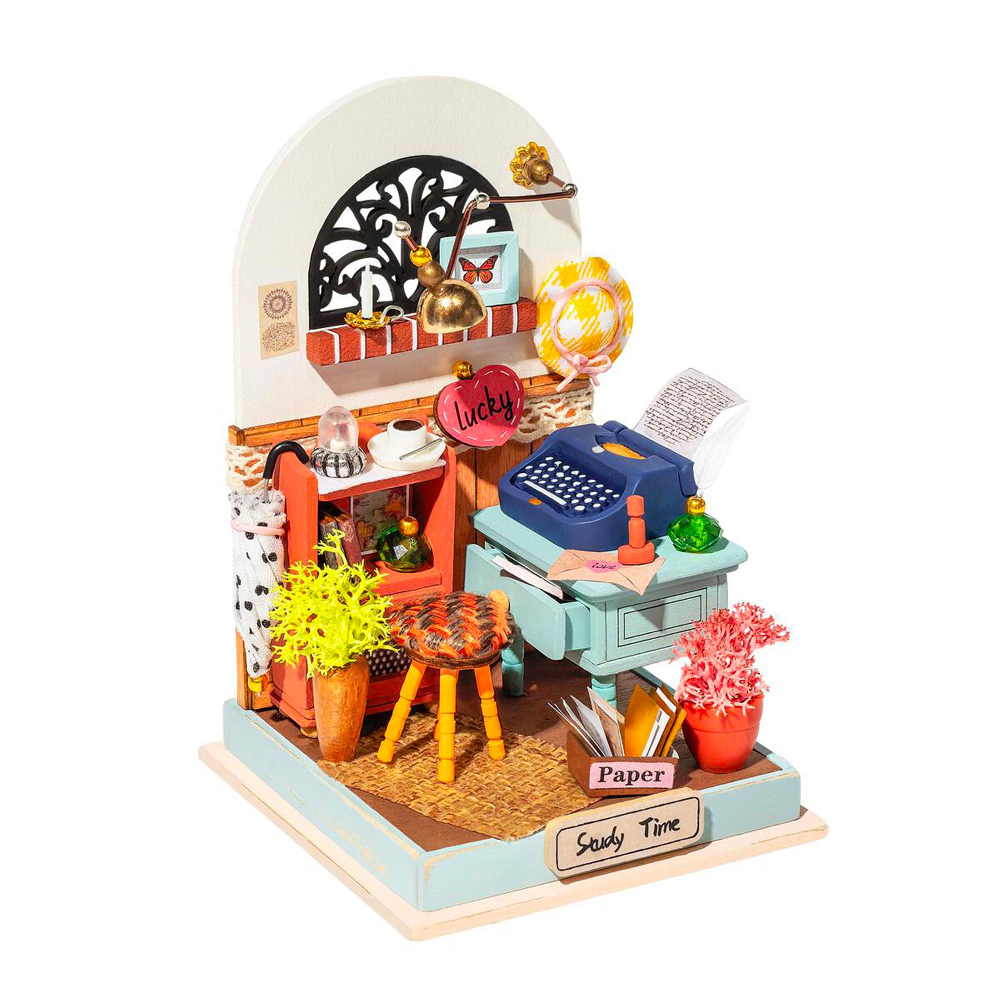 lopituwe Mini Maison Statue de noël décor de noël Taille compacte Doux  Cadeau Assemblage Pratique Enfant Jouets Festival Accessoires Maison