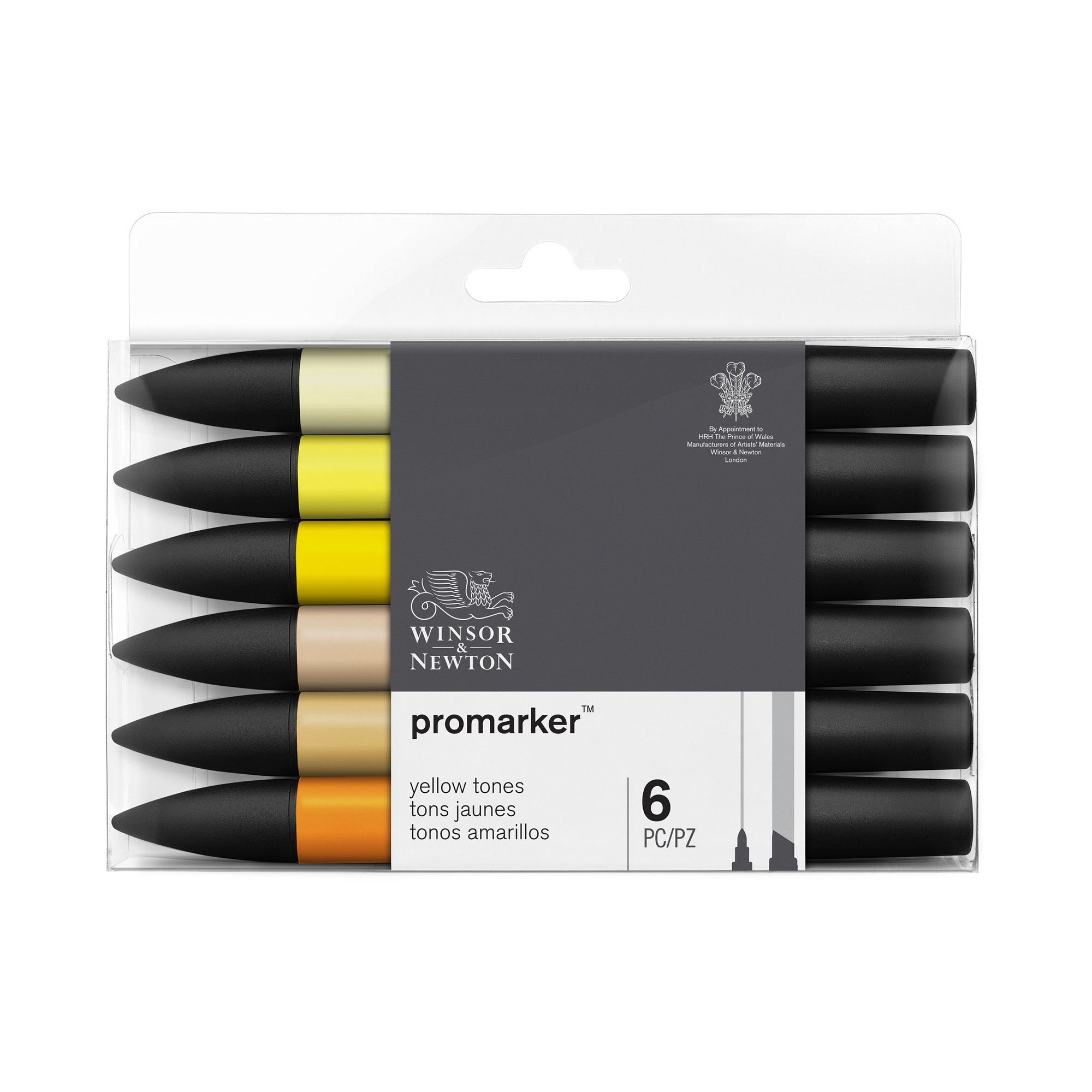 6-Piece Double-Tip Promarker Marker Set in Neutral Colors - Bullet and