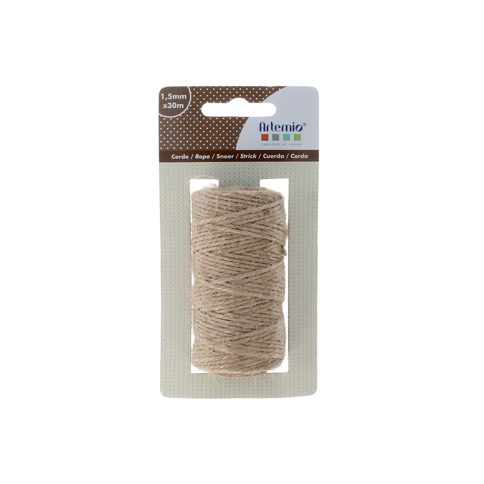 Corde naturelle coton blanc 4 mm x 10 m