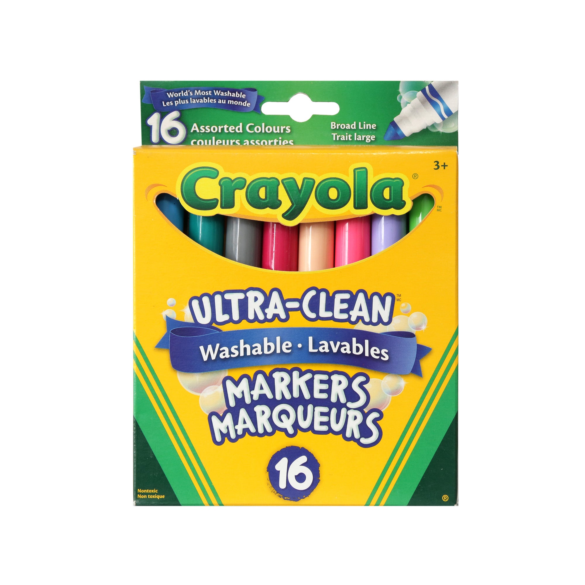  Crayola Pip-Squeaks Mini Non-Toxic Washable Marker,  Conical Tip, 4 1/8 L In, Assorted Colors, Pack Of 16 : Learning: Supplies