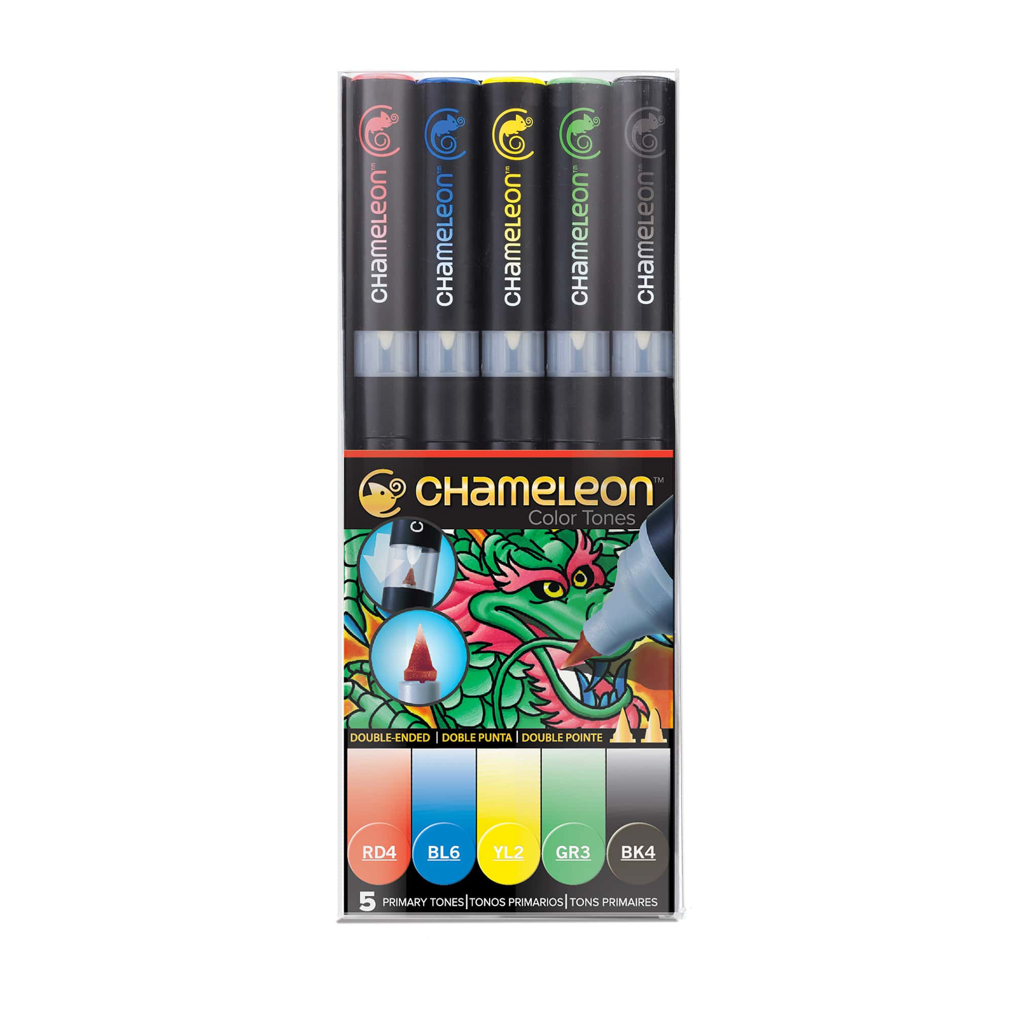 Chameleon Color & Blending System (Set 3) with 6 Markers, 5 Color Tops & 6  Nibs