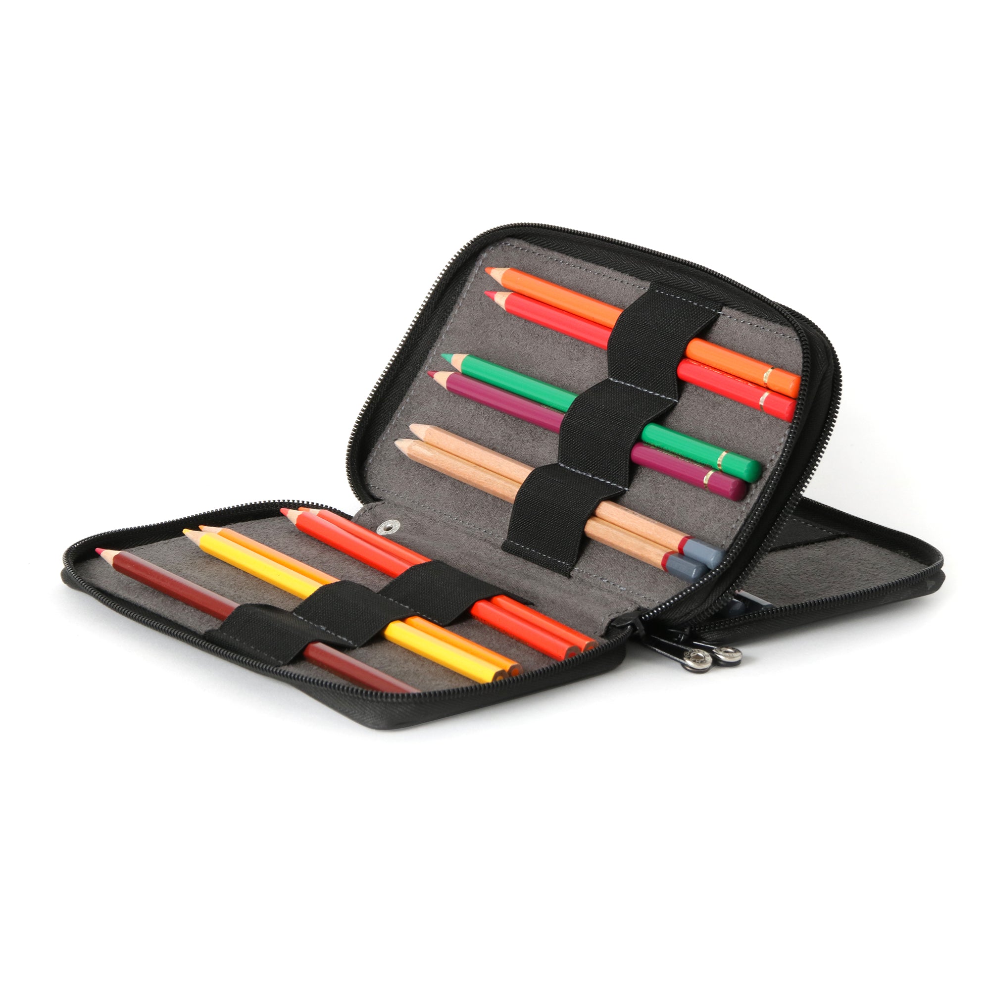 Global Art Canvas Pencil Roll Up Case - Black