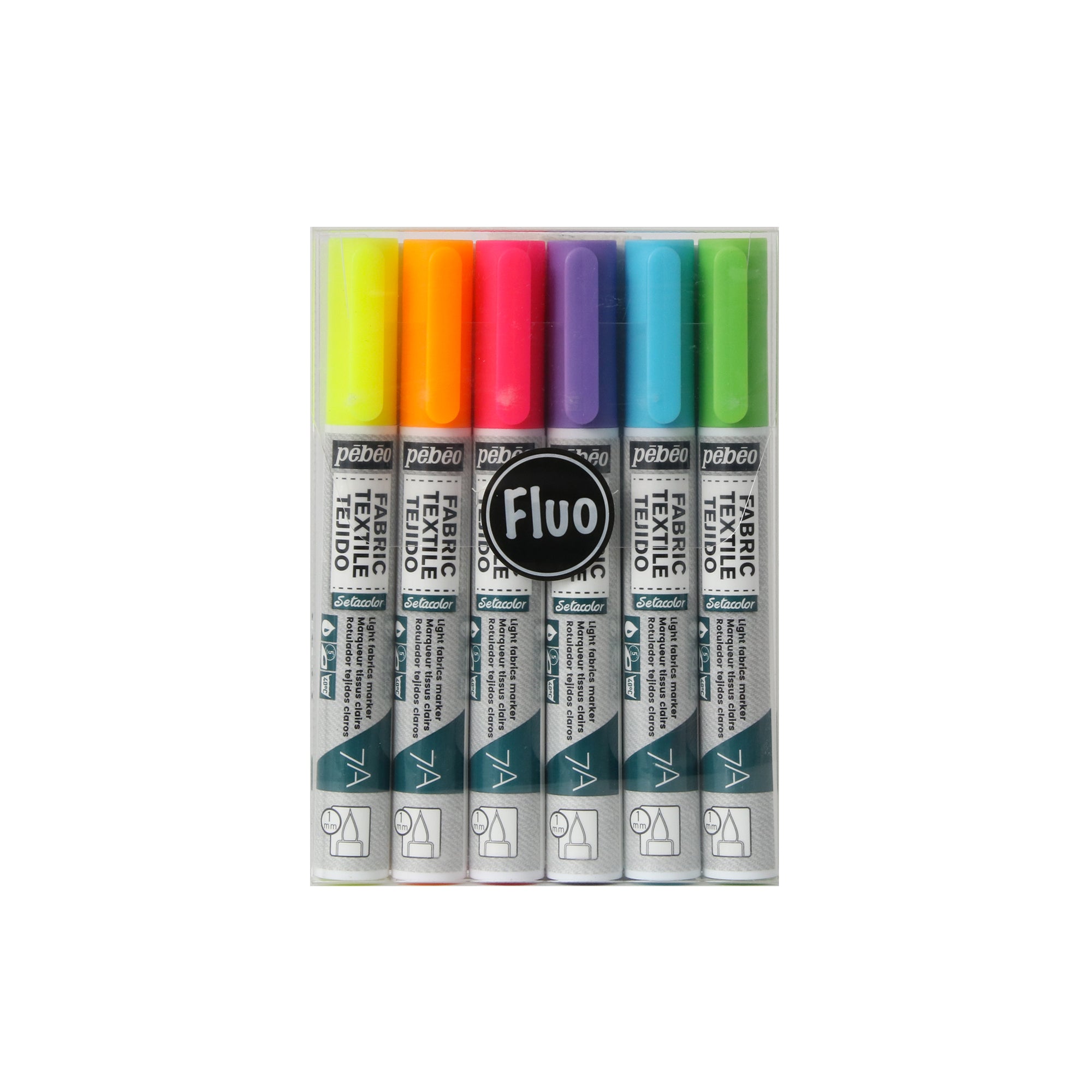 Uchida Graffiti Fabric Marker, Fluorescent Colors - 6 pack