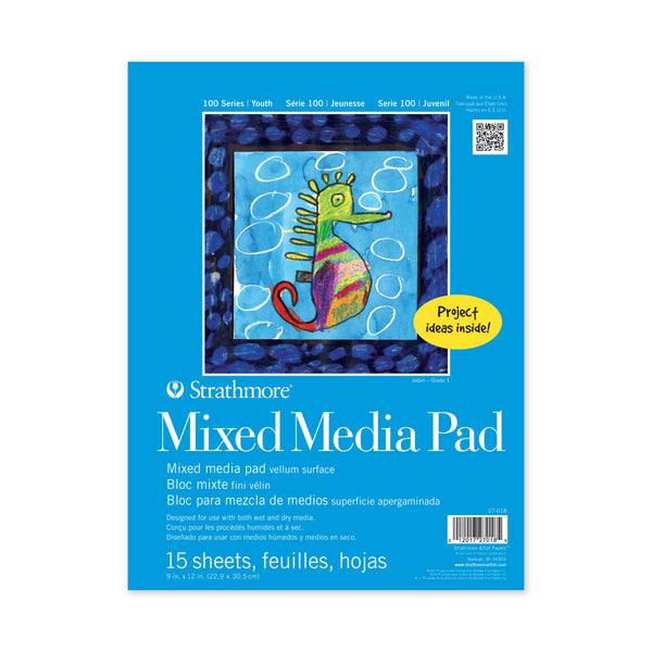 Strathmore Mixed Media Paper Pad, 300 Series, 5.5in x 8.5in, 40 Sheets