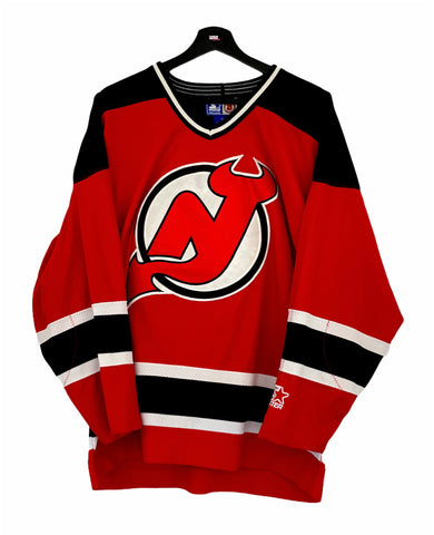 VINTAGE NJ DEVILS BLACK/RED STARTER JERSEY - Primetime