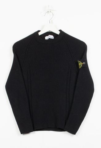 Black Stone Island Knitted Pullover in S BeThrifty