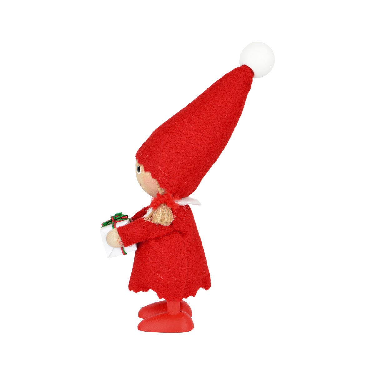 NORDIKA nisse ノルディカ ニッセ クリスマス 木製人形（プレゼントを持った女の子 / レッド）｜北欧雑貨