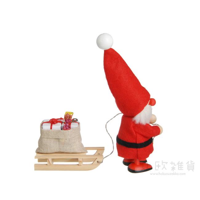 NORDIKA nisse ノルディカ ニッセ クリスマス 木製人形（そりをひいたサンタ / レッド）｜北欧雑貨