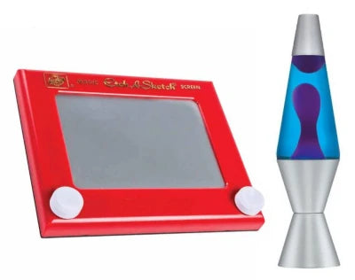 lava lamp and etch-a-sketch