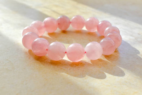 pulsera de cuarzo rosa