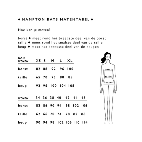 maten tabel hampton bays