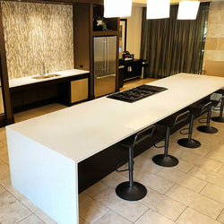 Sparkle White Quartz Lease Office Kitchen Countertops In Dallas