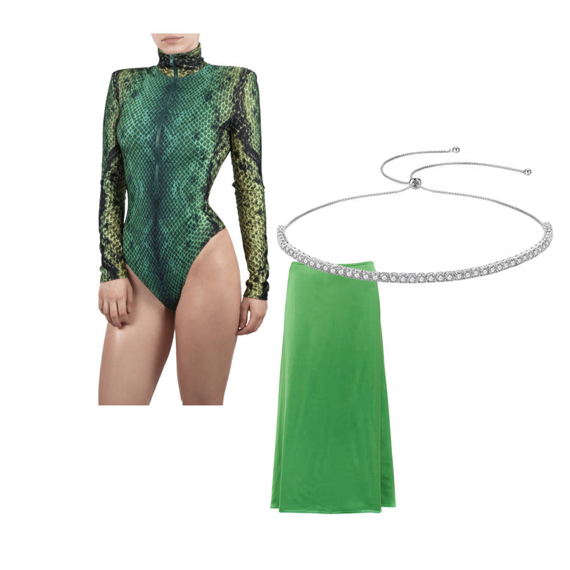 flash green boa scuba infsd swimwear