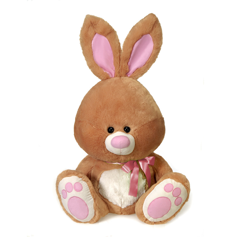 Brown Bunny Plush Toy, 12 inch Super Fluffy Rabbit Plush Toy with Long Ears, Cute Bunny Birthday Gifts for Kids