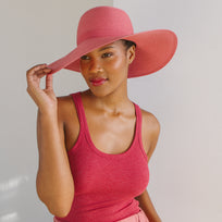 FBD815-ROSIE CAPELINE-CORAL PINK SUNHAT