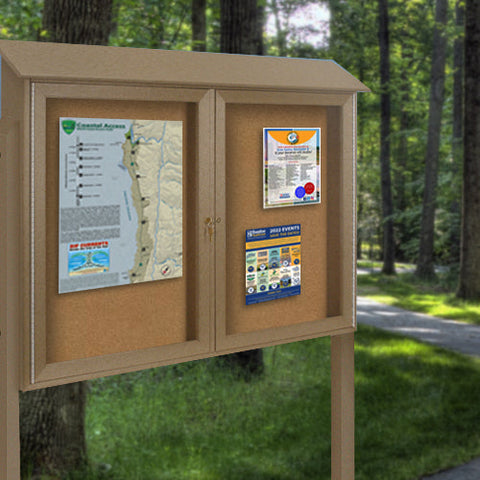 18 x 18 Outdoor MINI Message Center + Cork Board Enclosed Wall