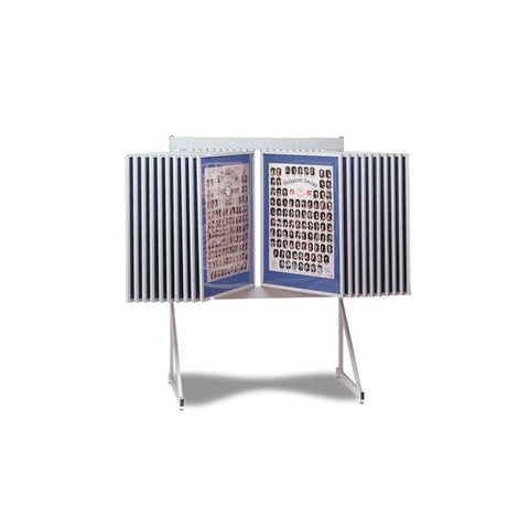 Floor Standing Swinging Poster Display with Poster Rack Bin Storage and 24  Portrait Size Panels 26 x 37 Two-Sided Viewing Flip Display