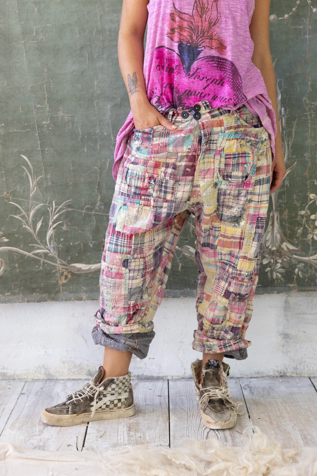 Patchwork Miner Pants 513 - Madras Rainbow from Magnolia Pearl