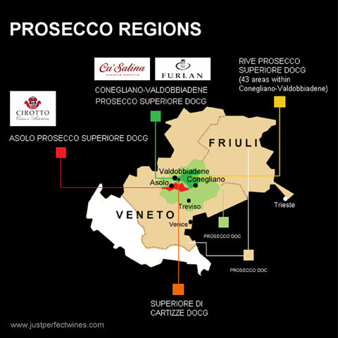 Prosecco regions map
