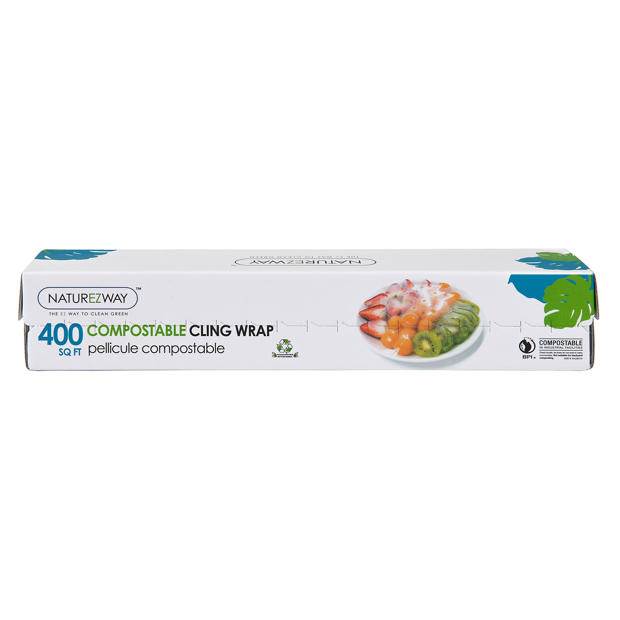 1 Roll) Food Cling Wrap Compostable, NATUREZWAY