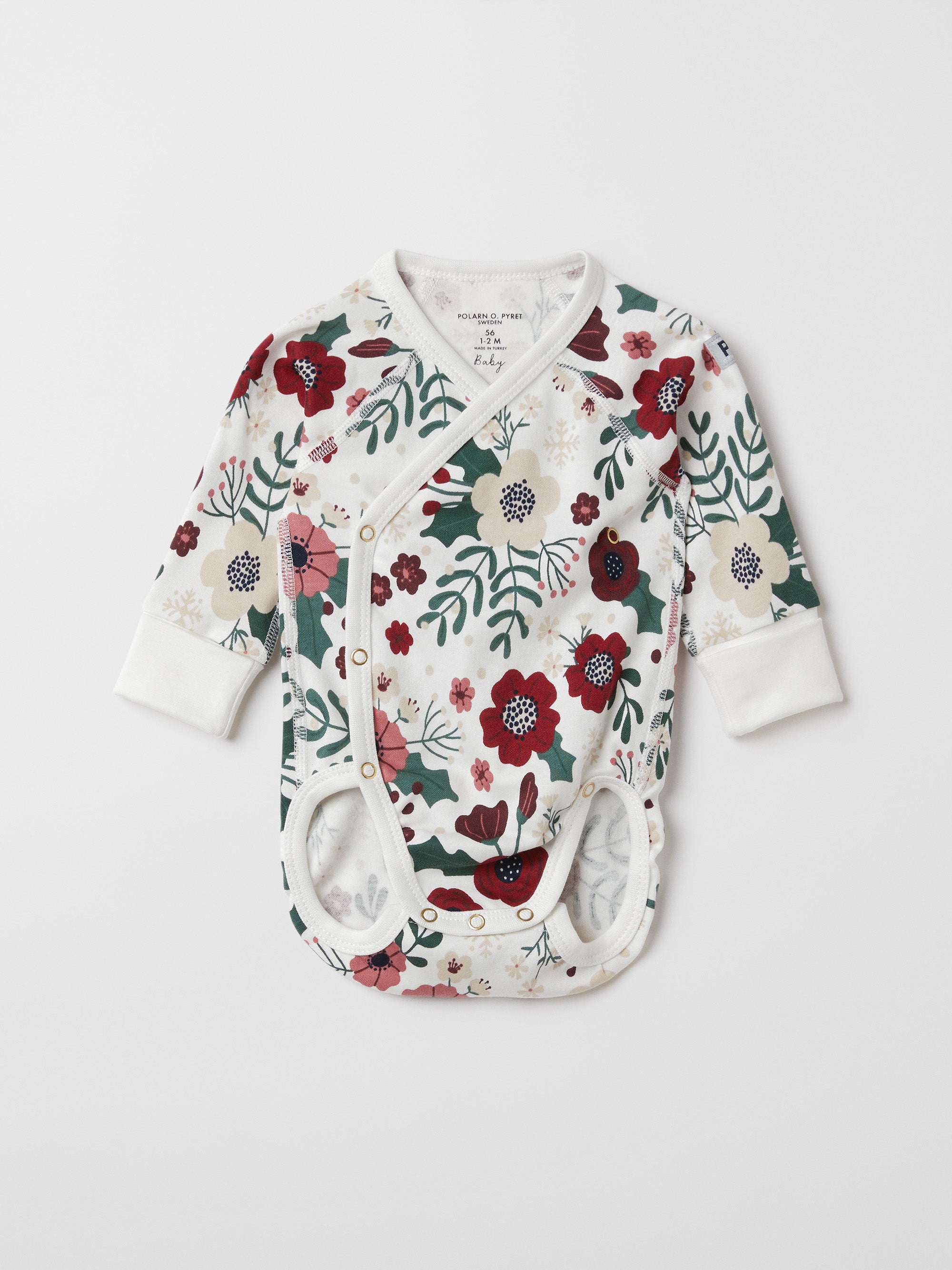 Xmas Floral Wraparound Babygrow