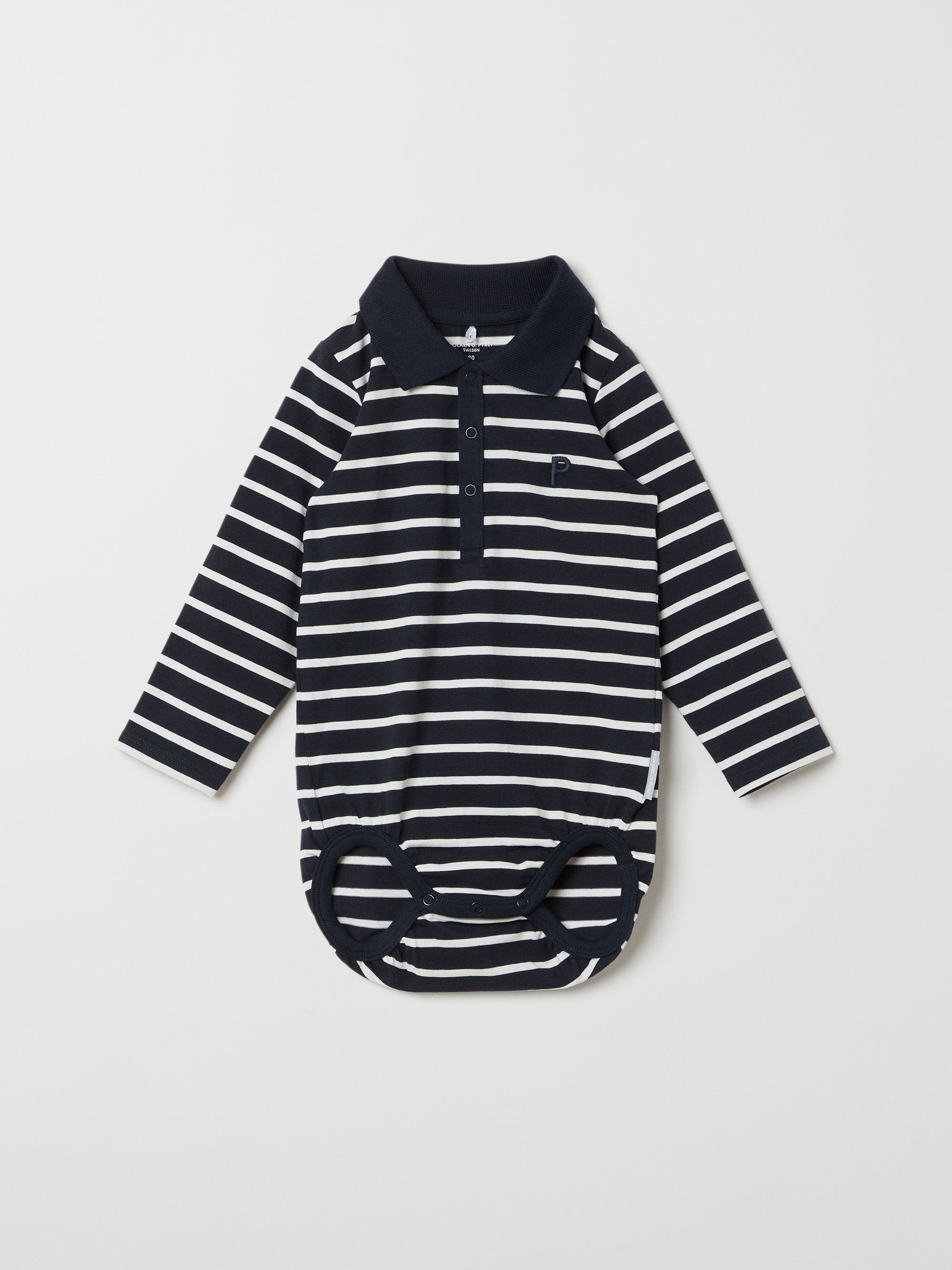 Striped Polo Shirt Babygrow