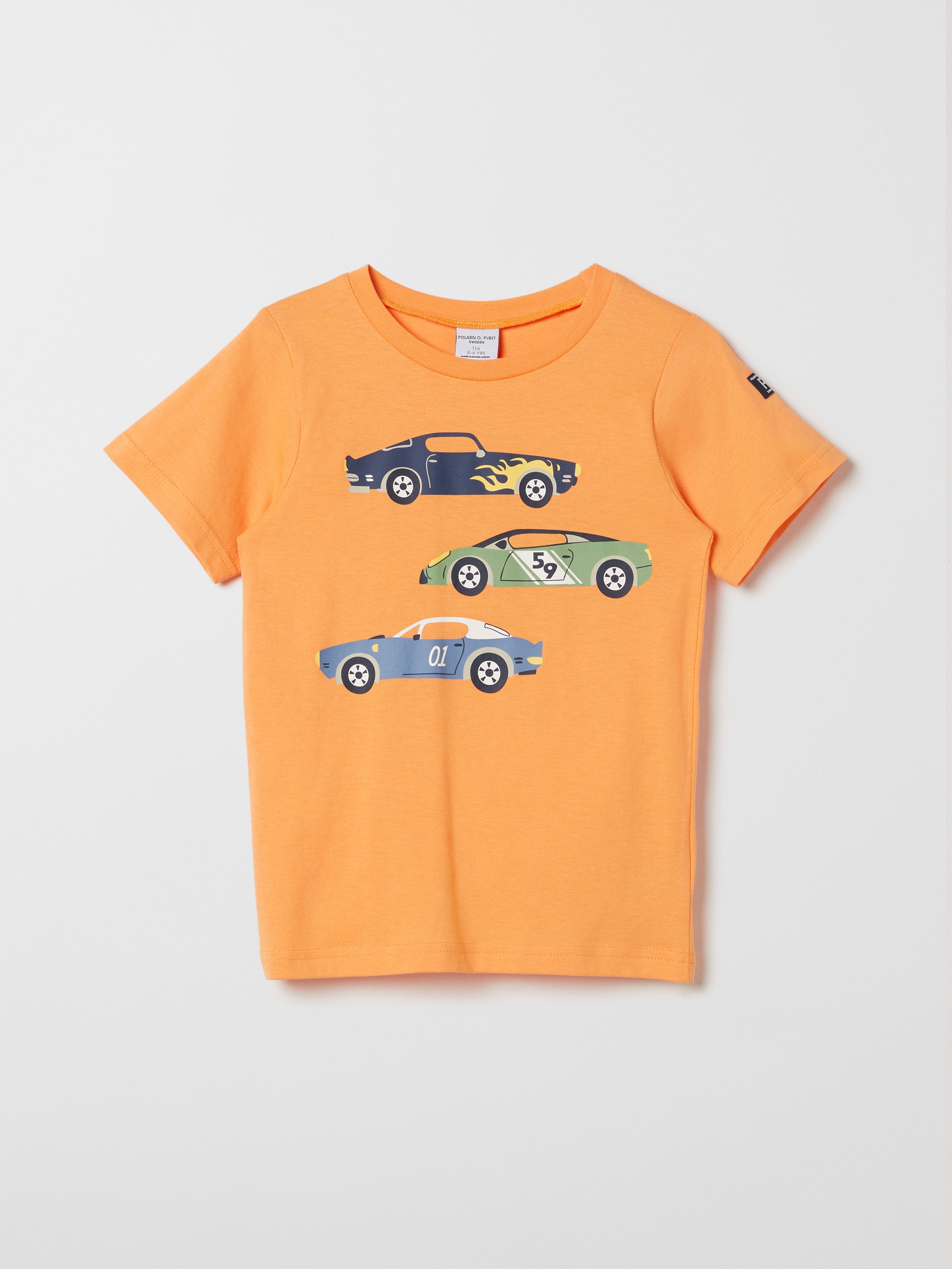Organic Cotton Kids Car Print T-shirt