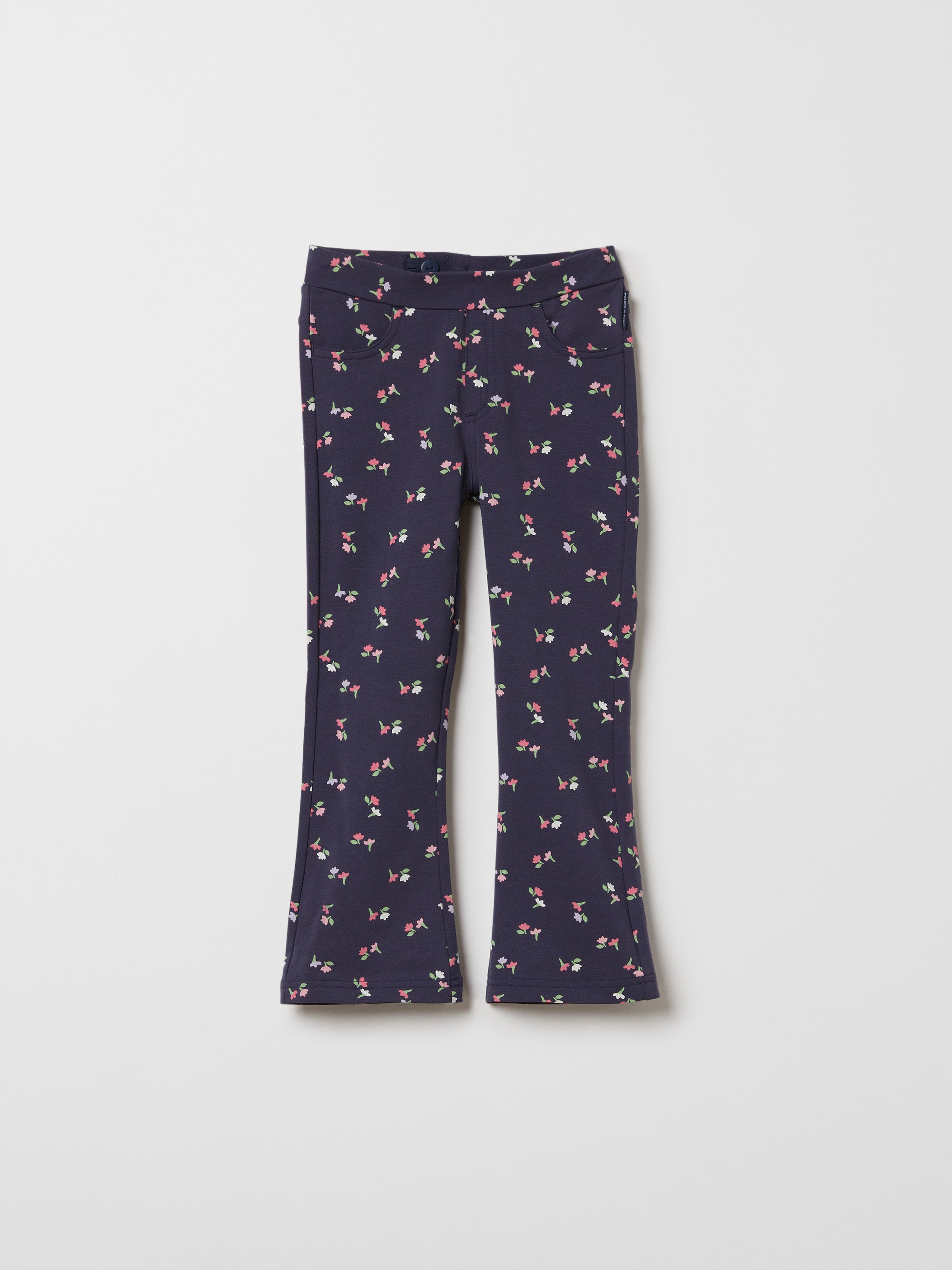 Floral Print Flared Kids Joggers