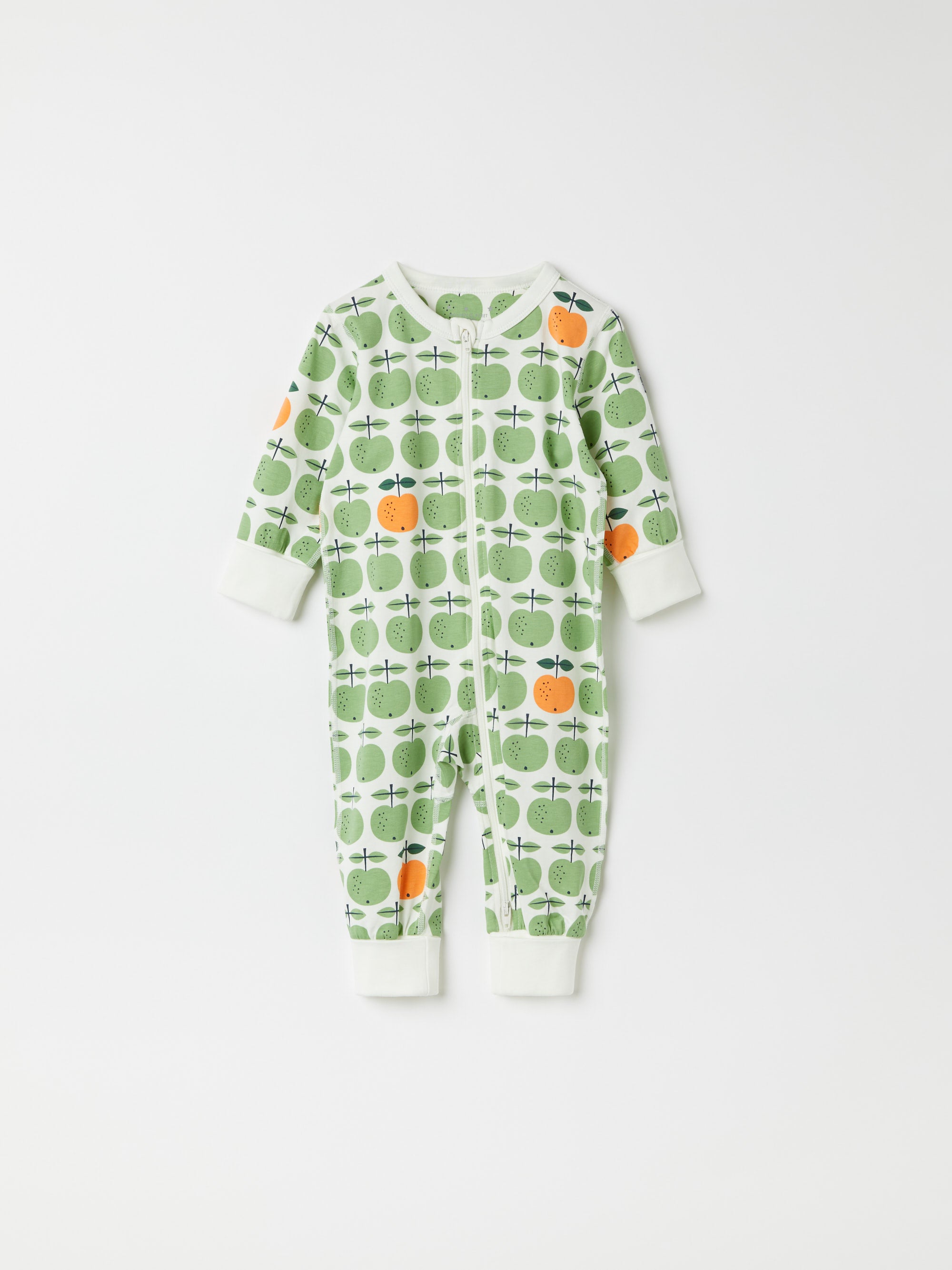 Scandi Apple Print Baby Sleepsuit