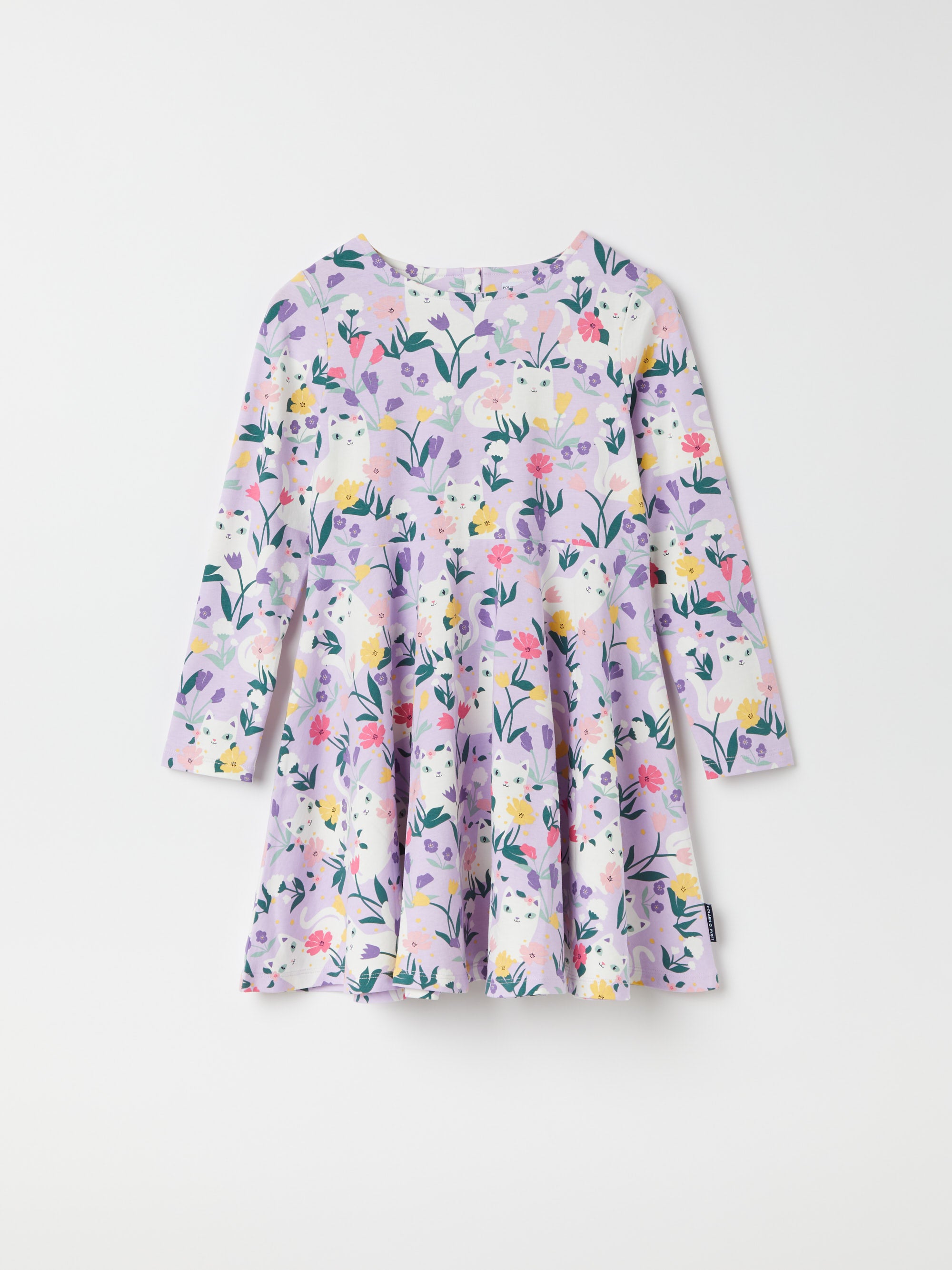 Cats and Flowers Kids Dress