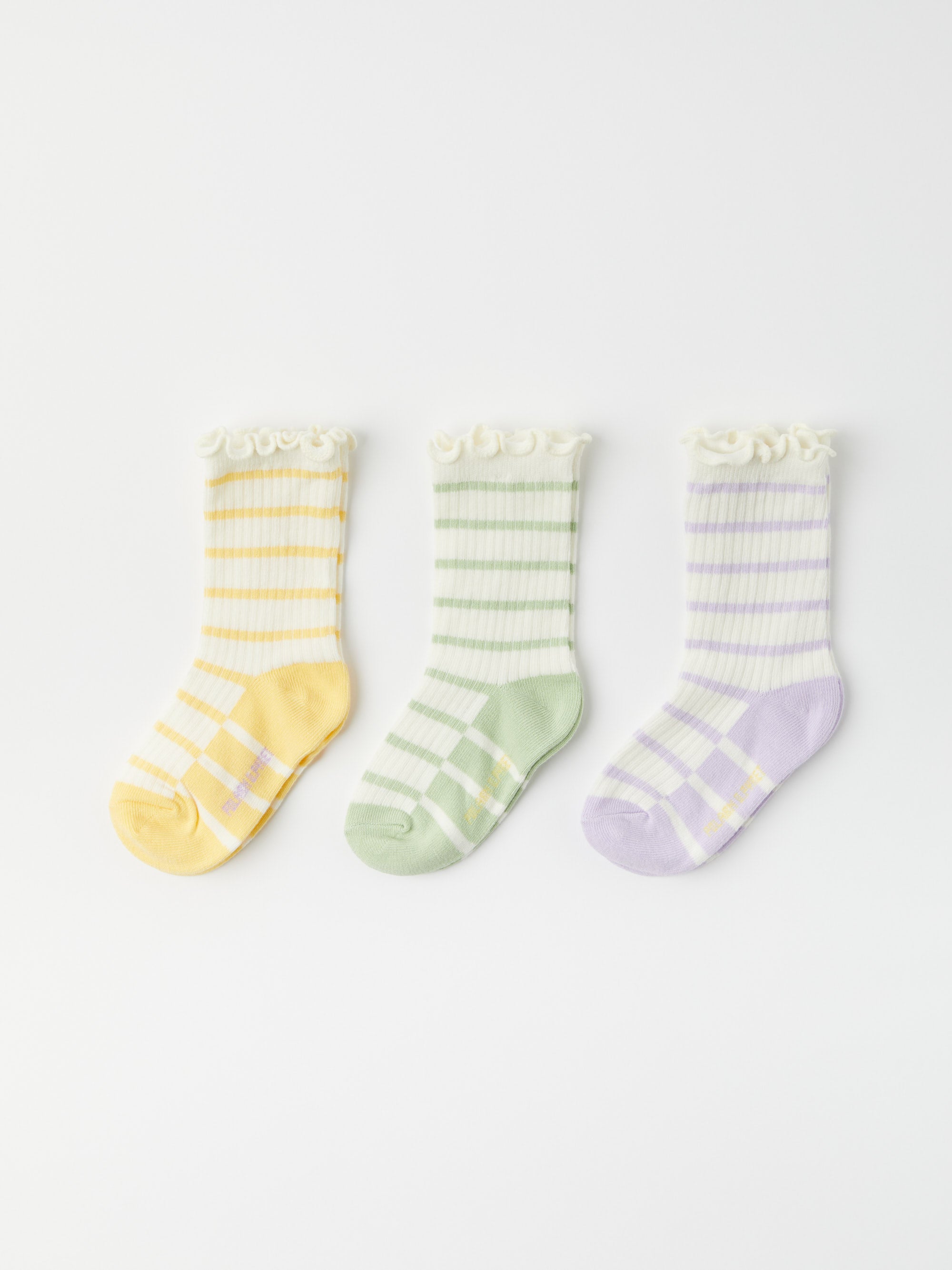 Three Pack Striped Kids Socks