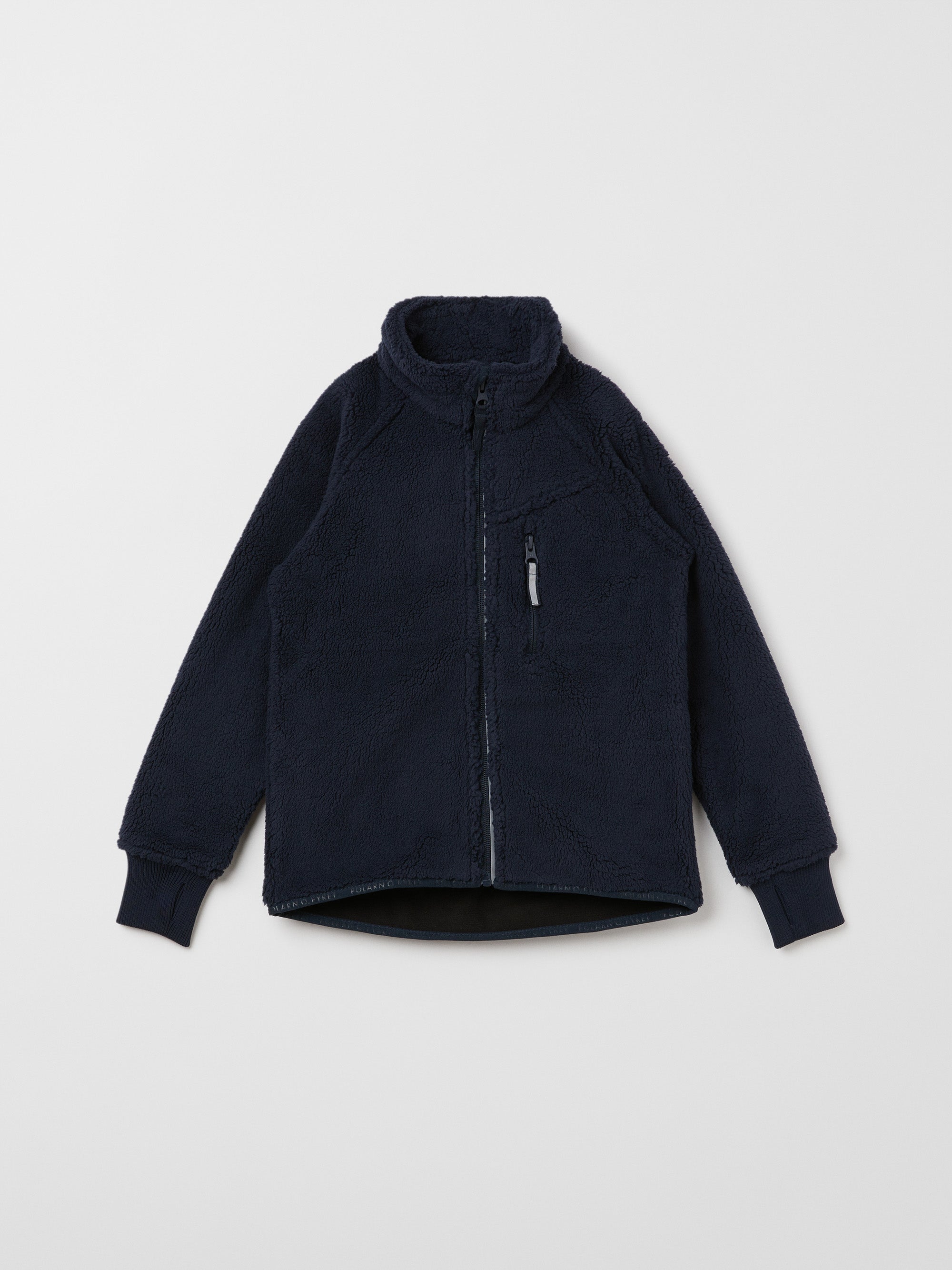 Kids Sherpa Navy Fleece Jacket