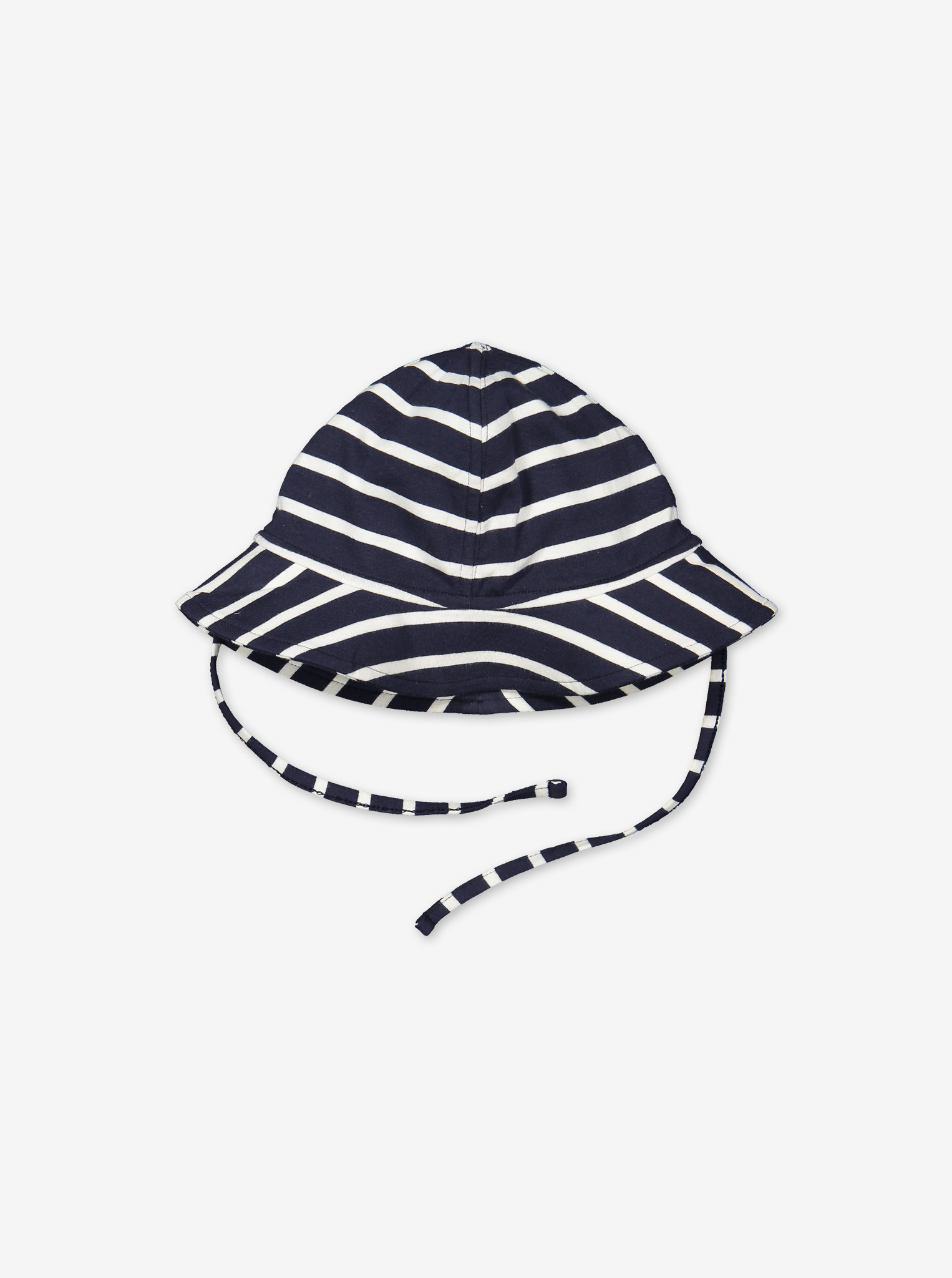 Striped sun hat with tie strings for baby