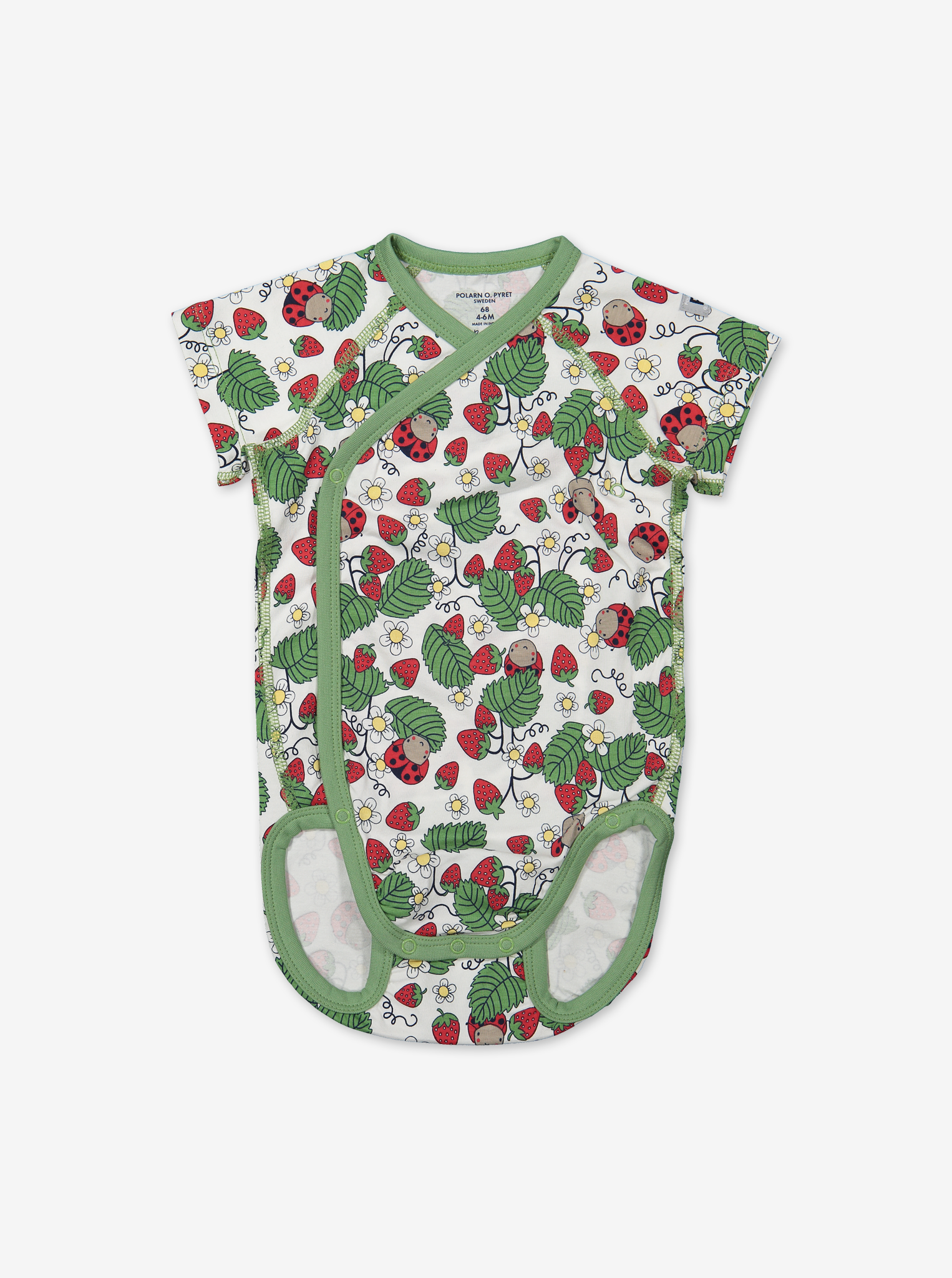 Summer Strawberry Wraparound Baby Bodysuit
